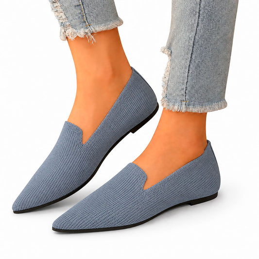 Women's Knit Pointed Toe Slip-On Loafers