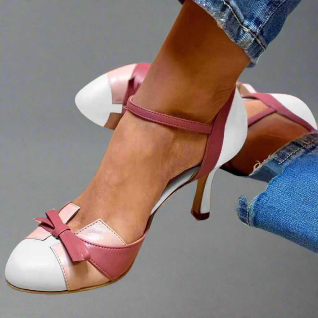 Women's Lightweight Heeled Court Shoes with Supportive Sole