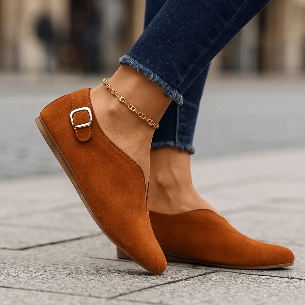 Women's Adjustable Slip-On Loafers with Faux Suede Upper