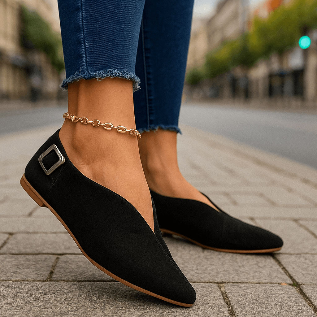 Women's Adjustable Slip-On Loafers with Faux Suede Upper