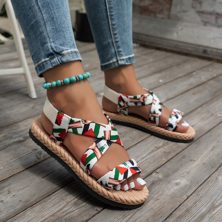 Women's Braided Platform Sandals with Anti-Slip Sole
