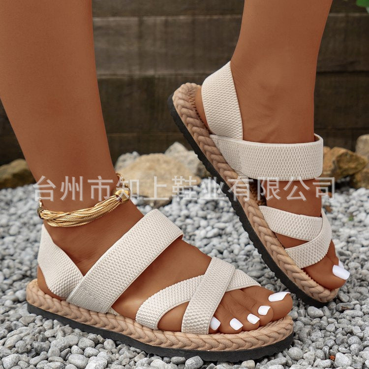 Women's Braided Platform Sandals with Anti-Slip Sole