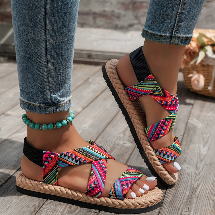 Women's Braided Platform Sandals with Anti-Slip Sole