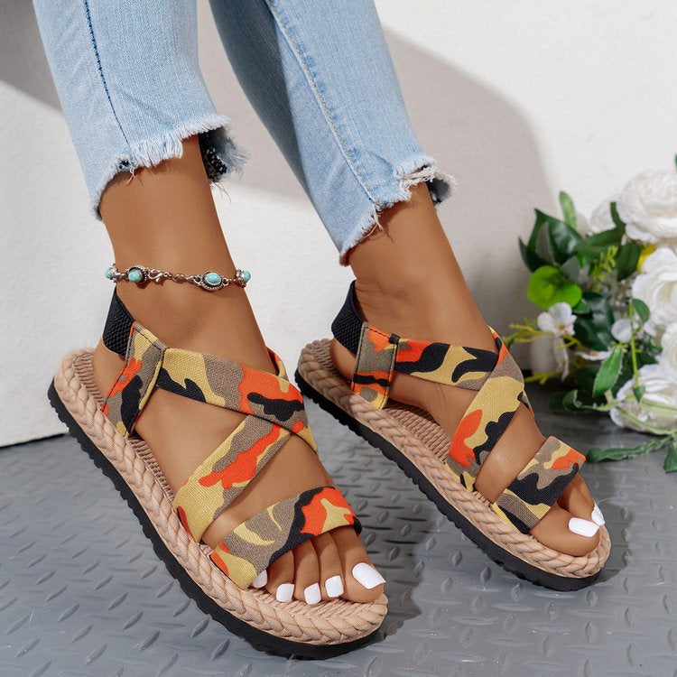 Women's Braided Platform Sandals with Anti-Slip Sole