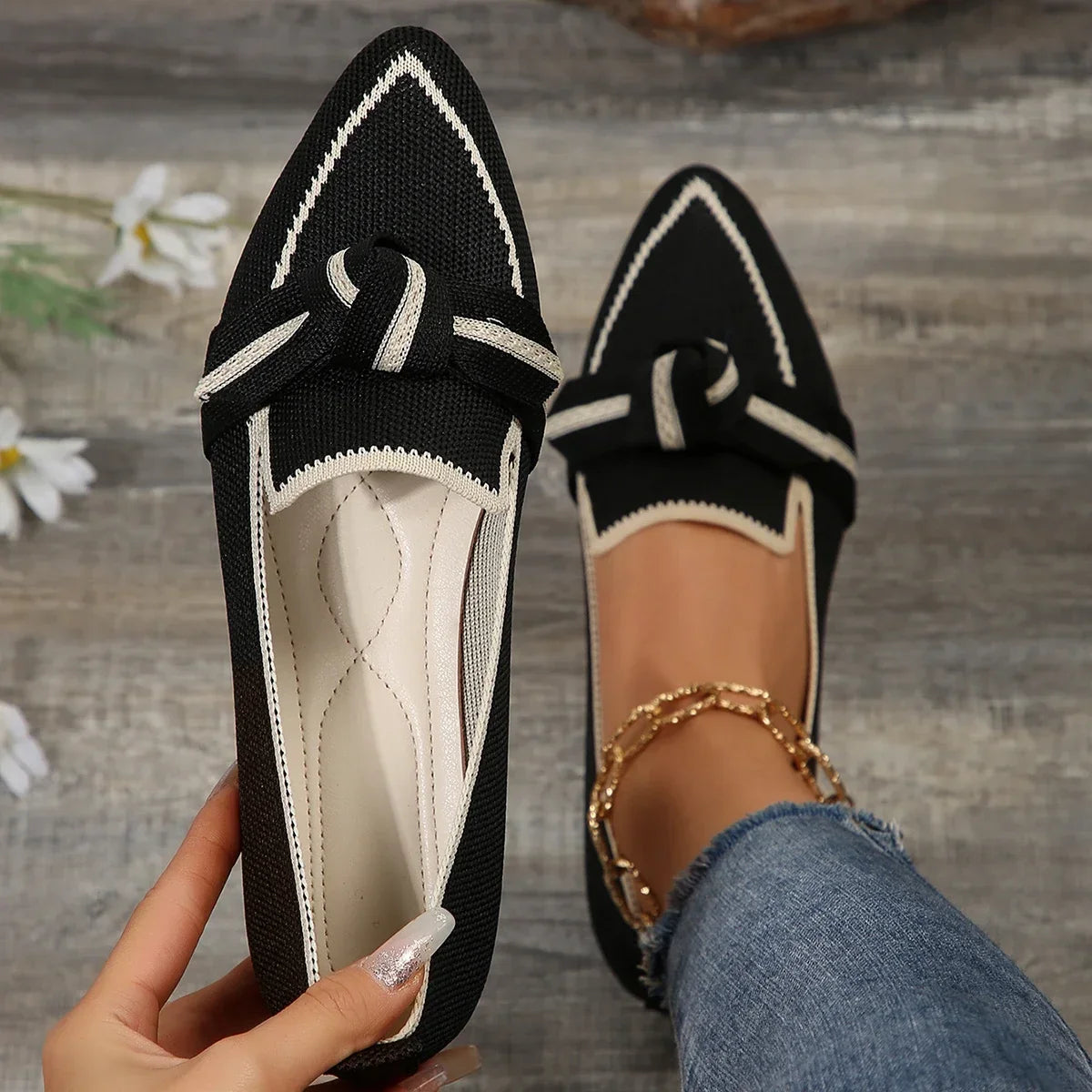 Women's Handcrafted Faux Leather Flat Mules