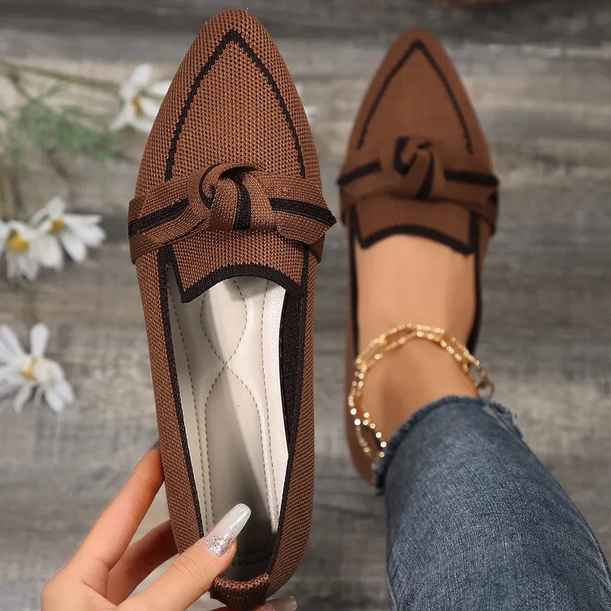 Women's Handcrafted Faux Leather Flat Mules
