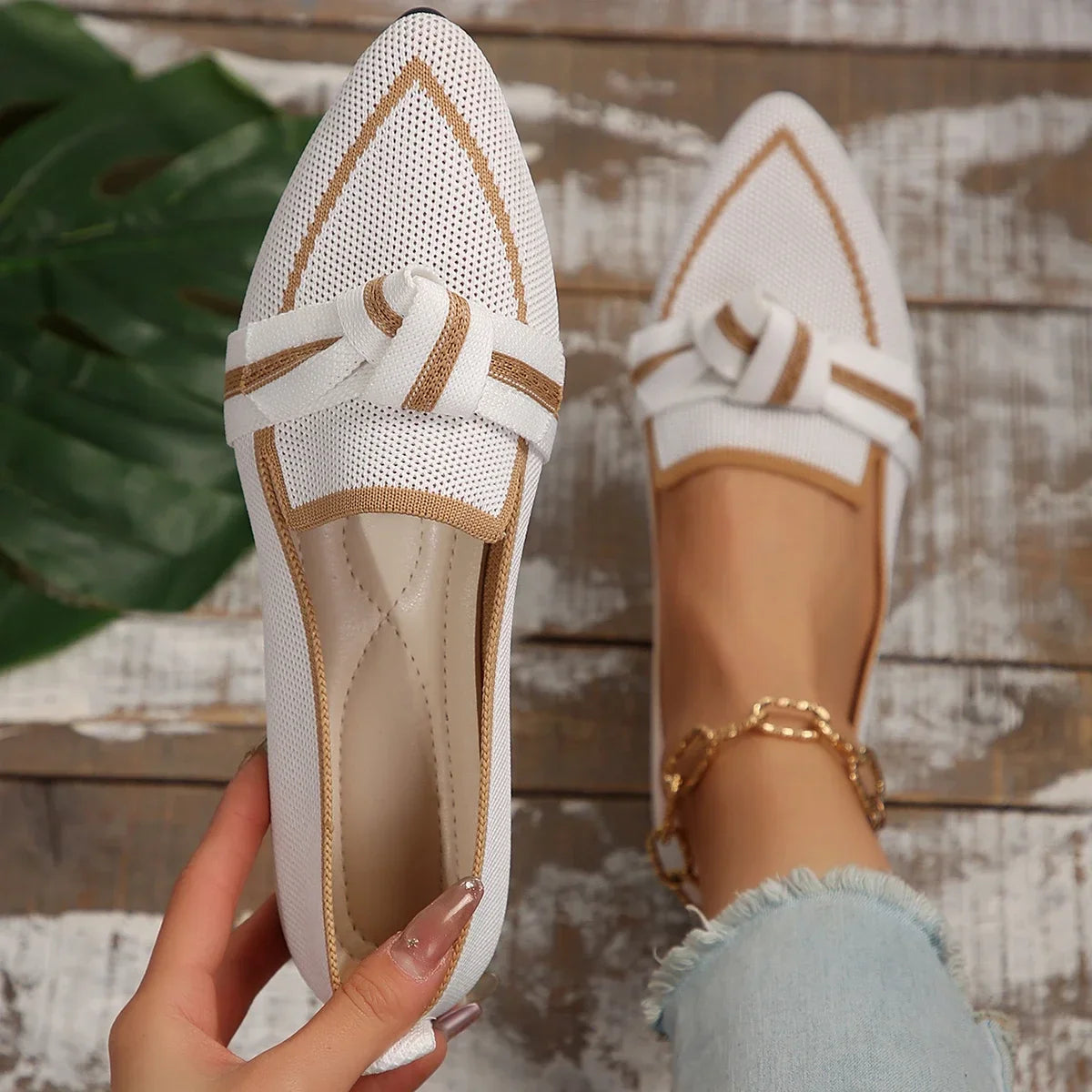 Women's Handcrafted Faux Leather Flat Mules