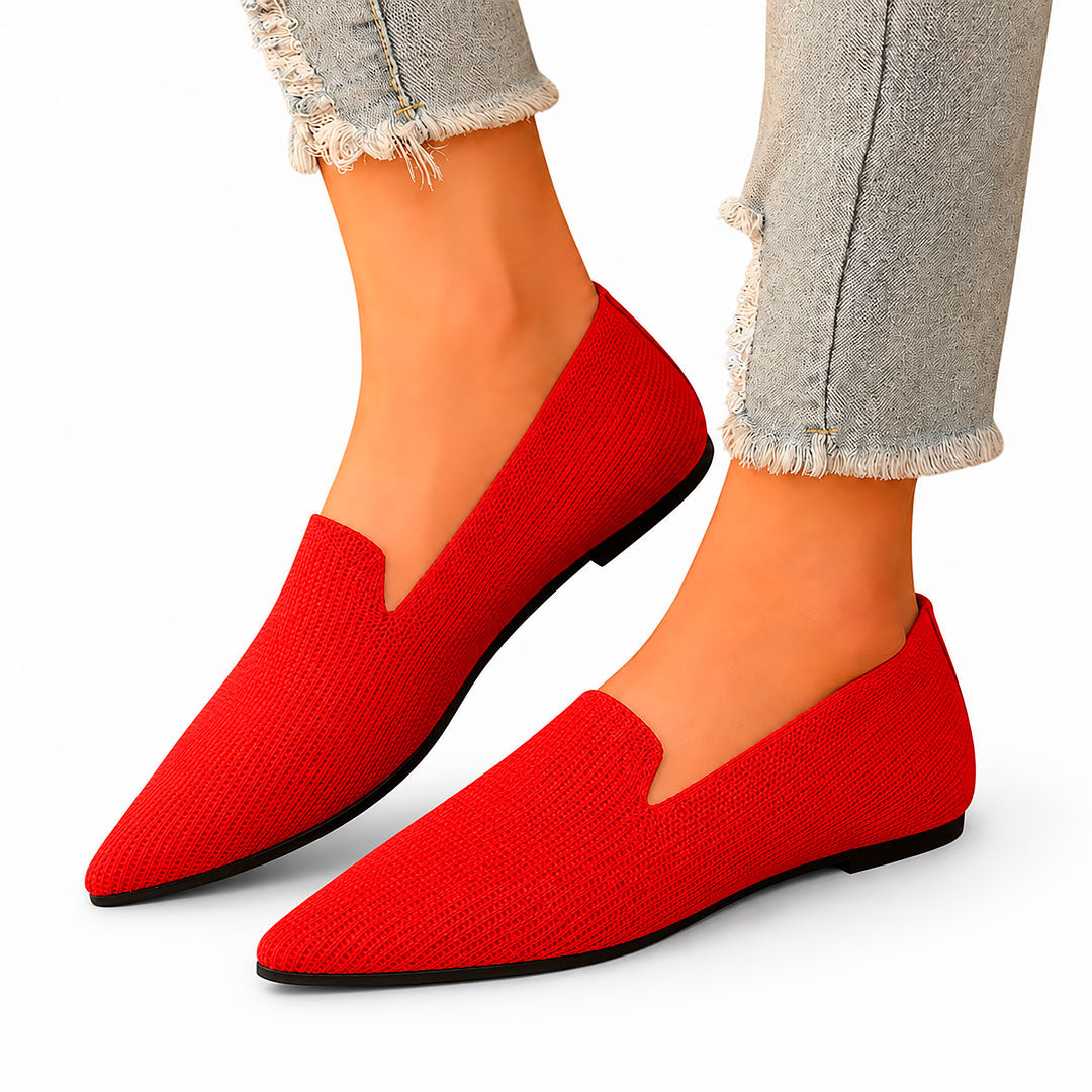 Women's Knit Pointed Toe Slip-On Loafers