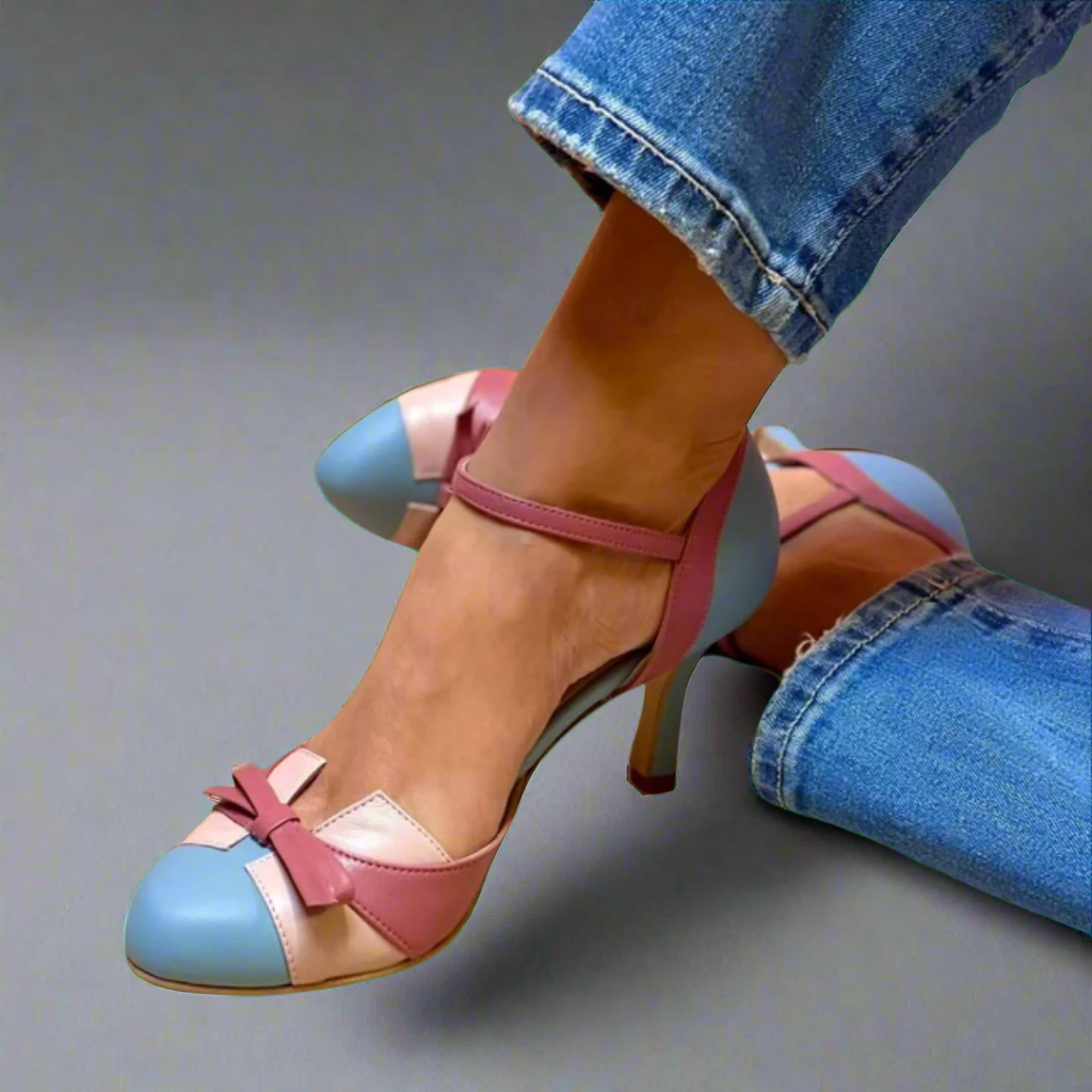 Women's Lightweight Heeled Court Shoes with Supportive Sole