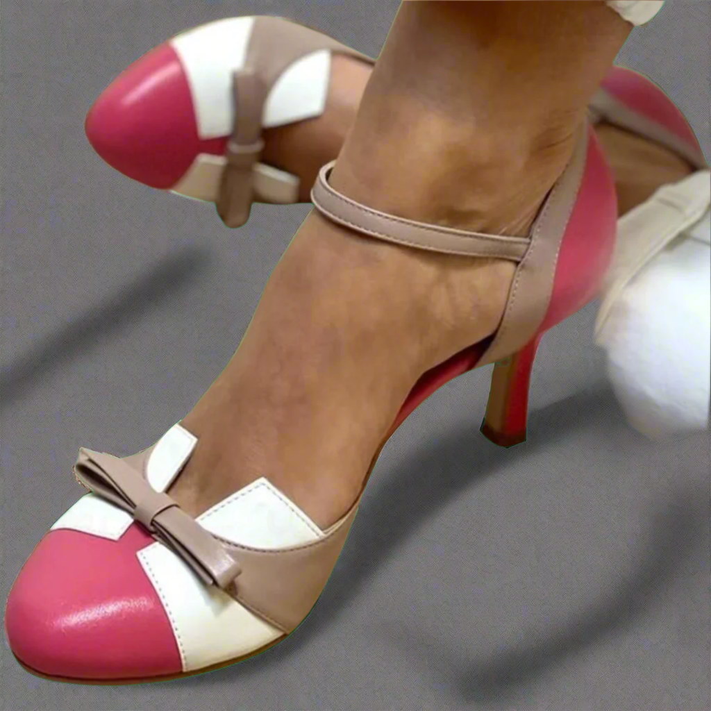 Women's Lightweight Heeled Court Shoes with Supportive Sole