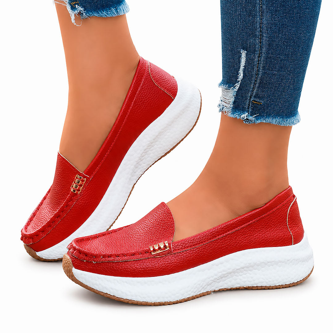 Women's Pebbled Chunky Platform Loafers