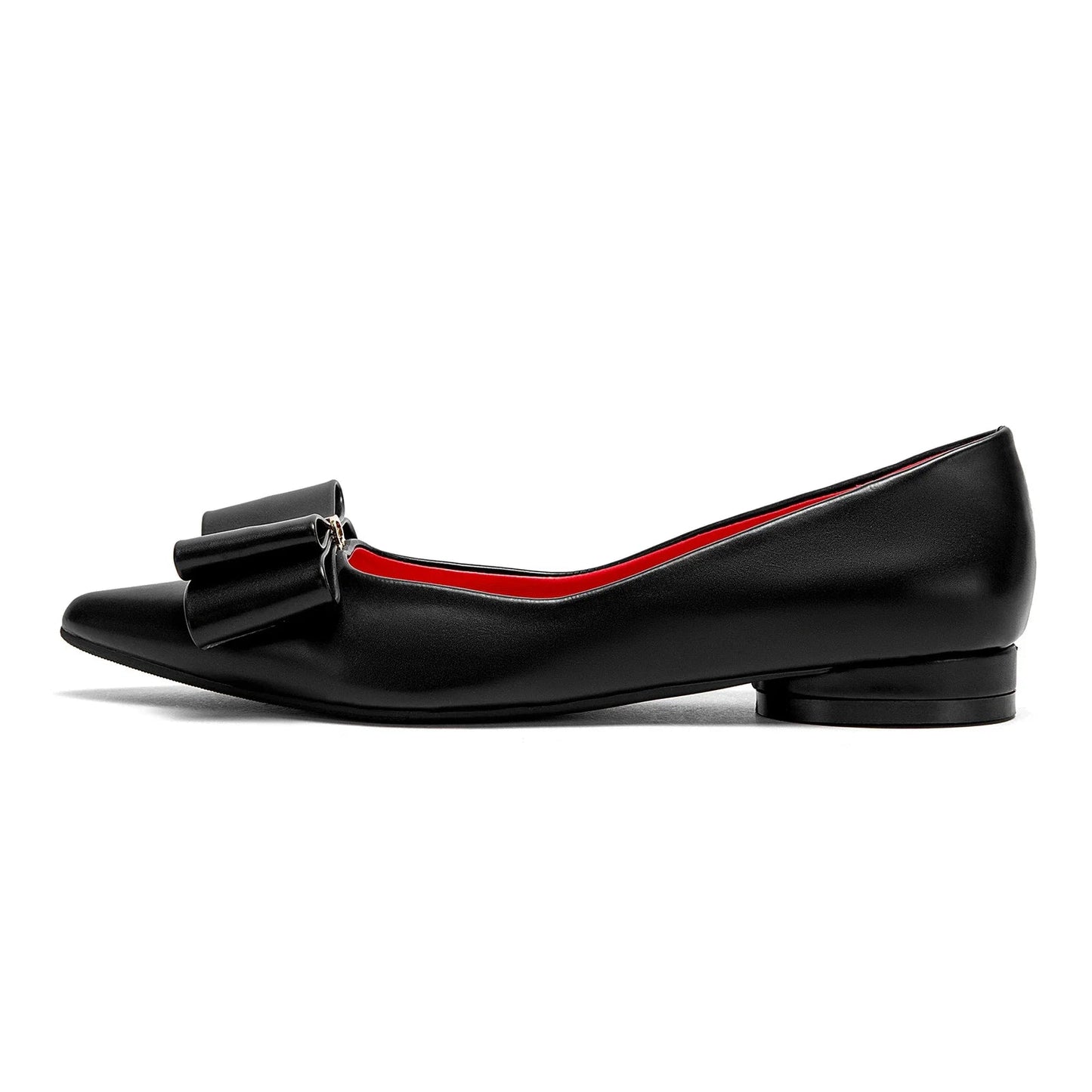 Women's Pointed Toe Ballet Flats with Bow Detail