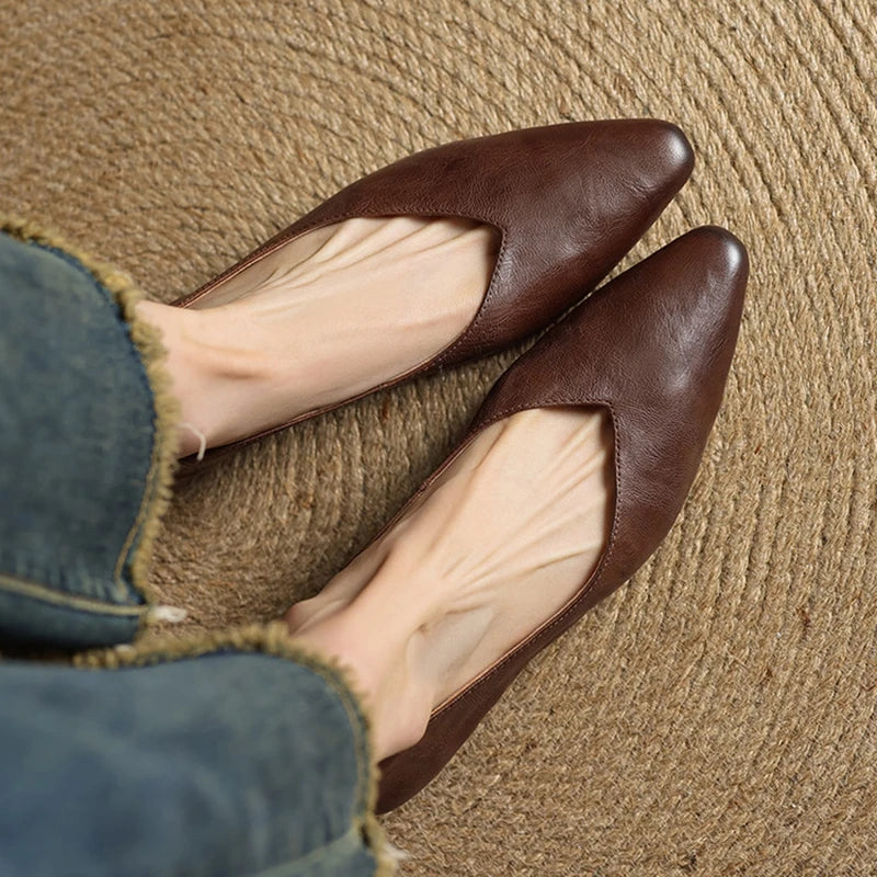 Women's Pointed Toe Flat Mules with Cushioned Insole