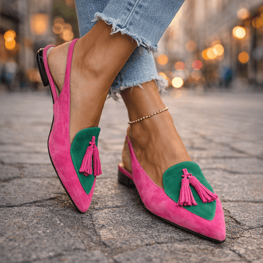 Women's Pointed Toe Slingbacks with Flat Cushioned Sole