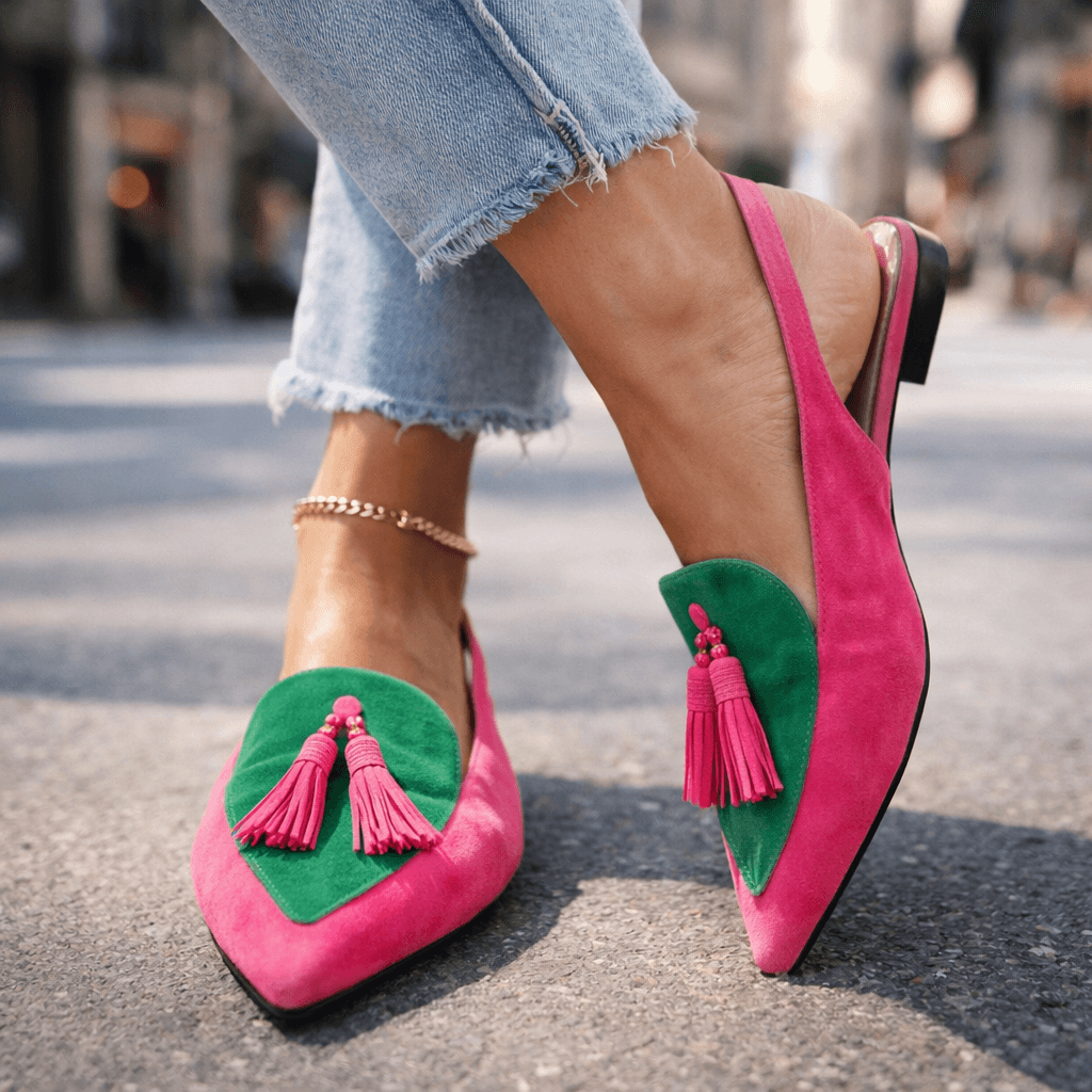 Women's Pointed Toe Slingbacks with Flat Cushioned Sole