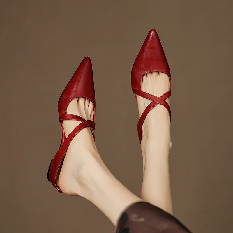 Women's Pointed Toe Slip-On Mules with Soft Cushioned Insole