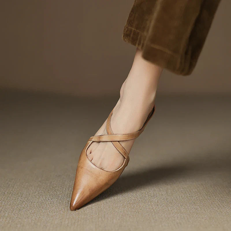 Women's Pointed Toe Slip-On Mules with Soft Cushioned Insole