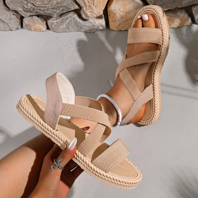 Women's Rope-Textured Espadrille Sandals with Soft Insole