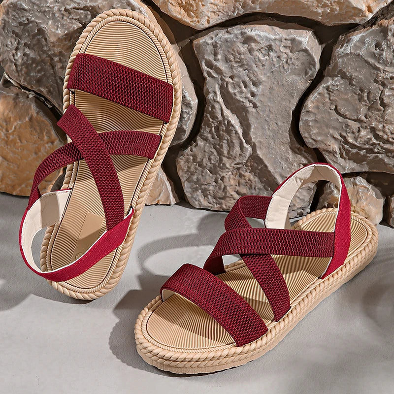 Women's Rope-Textured Espadrille Sandals with Soft Insole