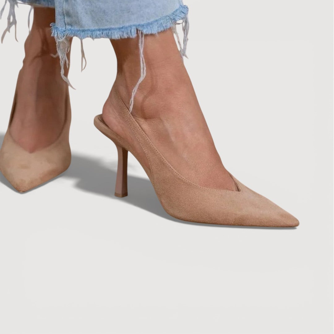 Women's Slingback Heels with Pointed Toe and Slim Heel