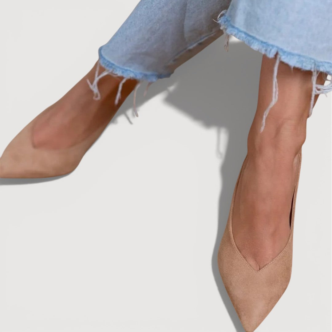 Women's Slingback Heels with Pointed Toe and Slim Heel