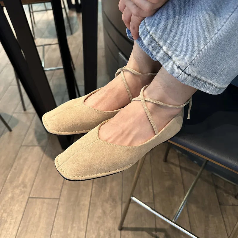 Women's Slip-On Flat Shoes with Round Toe Design