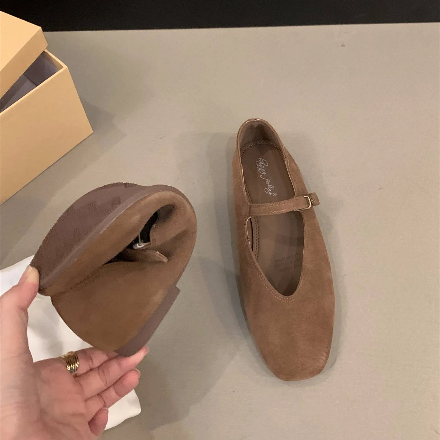 Women's Slip-On Flat Shoes with Round Toe Design